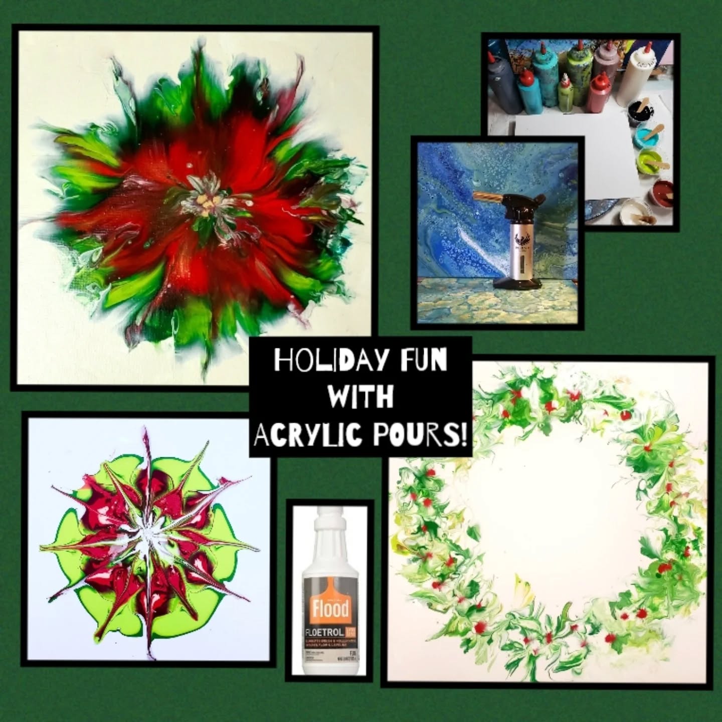 Join us for a week of Fun in ZanArt classes! We'll be Going with the Flow creating Holiday Wreaths & Poinsettias using Acrylic Pour Techniques @houseofneville Gallery & Gatherings,Thomas Place Community Center and Betsy Price Community Center 😄 

*FREE Supplies with your first class!
Learn more & how to sign up here:
https://zanartclasses.com/calendar/
There's a clickable link on my profile page 

#unleashyourinnerartist #carveouttimeforart #artandmeditation #simplejoys #lovemystudents #nevertoolate #stressrelief #artandmeditation #artclasses #acrylicpourtechniques #holidayfun