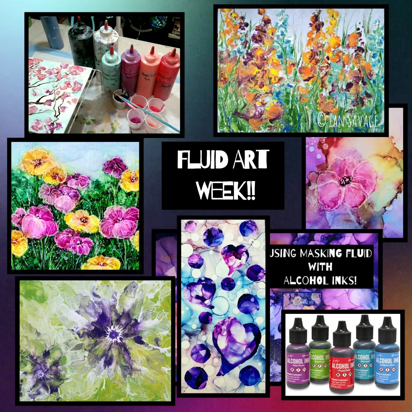 Get ready for more FUN with Alcohol Inks and Acrylic Pours during FLUID ART WEEK this week in ZanArt classes @HouseOfNeville  @ThomasPlaceCommunityCenter & @BetsyPriceCommunityCenter!! 😄 

We'd love for you to join us sometime!
Find out more here:
https://zanartclasses.com/calendar/
(There's a clickable link on my profile page) 

#unleashyourinnerartist #artlessons #nevertoolate #carveouttimeforart #artcommunity