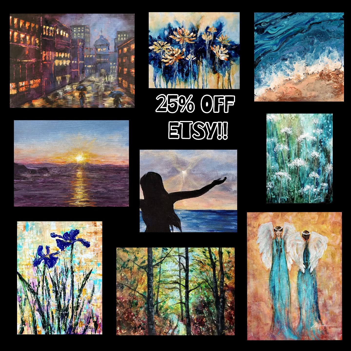 I've been adding more tweaked demo paintings from my classes to my Etsy Shop this week! Give them a new home for 25% OFF already reduced prices + free shipping  through midnight Jan 18th!!

There's a clickable link on my profile page 😄
https://zanart.etsy.com