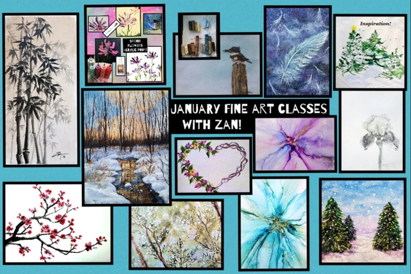 Happy New Year everyone!
I'm looking forward to another fun year arting with you and having new and exciting adventures in our journey together!
😍 I invite you to come tuck the cares of the world away for a little while by joining us this month @HouseofNeVille Gallery and Gatherings, Thomas Place Community Center 
and Betsy Price Community Center! 🥰
-It's never too late!! 

*FREE Supplies with your first class!
Learn more & how to sign up here:
https://zanartclasses.com/calendar/
There's a clickable link on my profile page 

#unleashyourinnerartist #artcommunity #carveouttimeforart  #artclasses