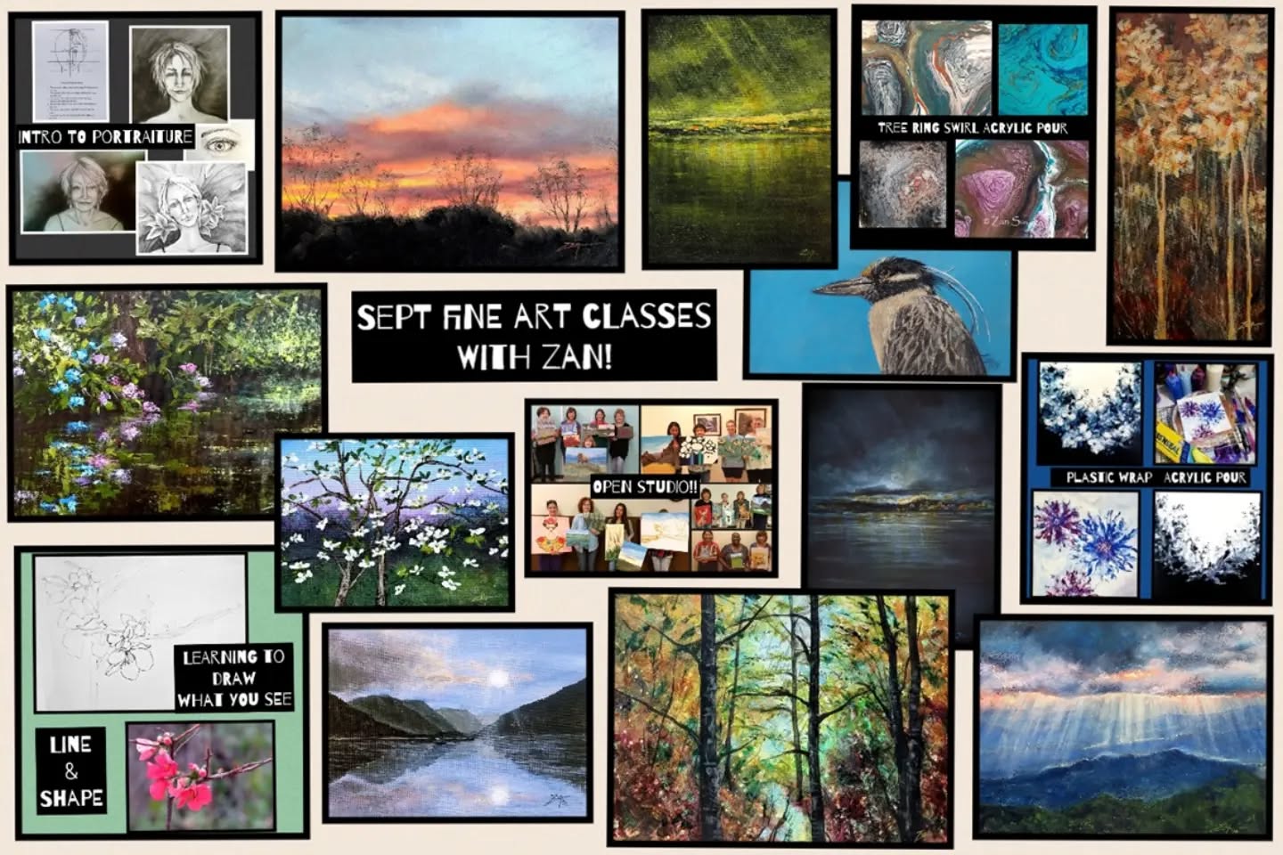 Unleash your inner artist in ZanArt classes!
Come tuck the cares of the world away for a little while by joining us this month @houseofneville  Gallery & Gatherings , @ThomasPlaceCommunityCenter 
and @BetsyPriceCommunityCenter ! 
I honestly believe anyone can learn to tap into their creative side. In fact, one of my greatest joys and honors is being a part of their artistic journey 🥰
-It's never too late!! 

*FREE Supplies with your first class!
Learn more & how to sign up here:
https://zanartclasses.com/calendar/
 There's a clickable link on my profile page 😄

#artcommunity
#arttechniques 
#nevertoolate #unleashyourinnerartist 
#artclasses