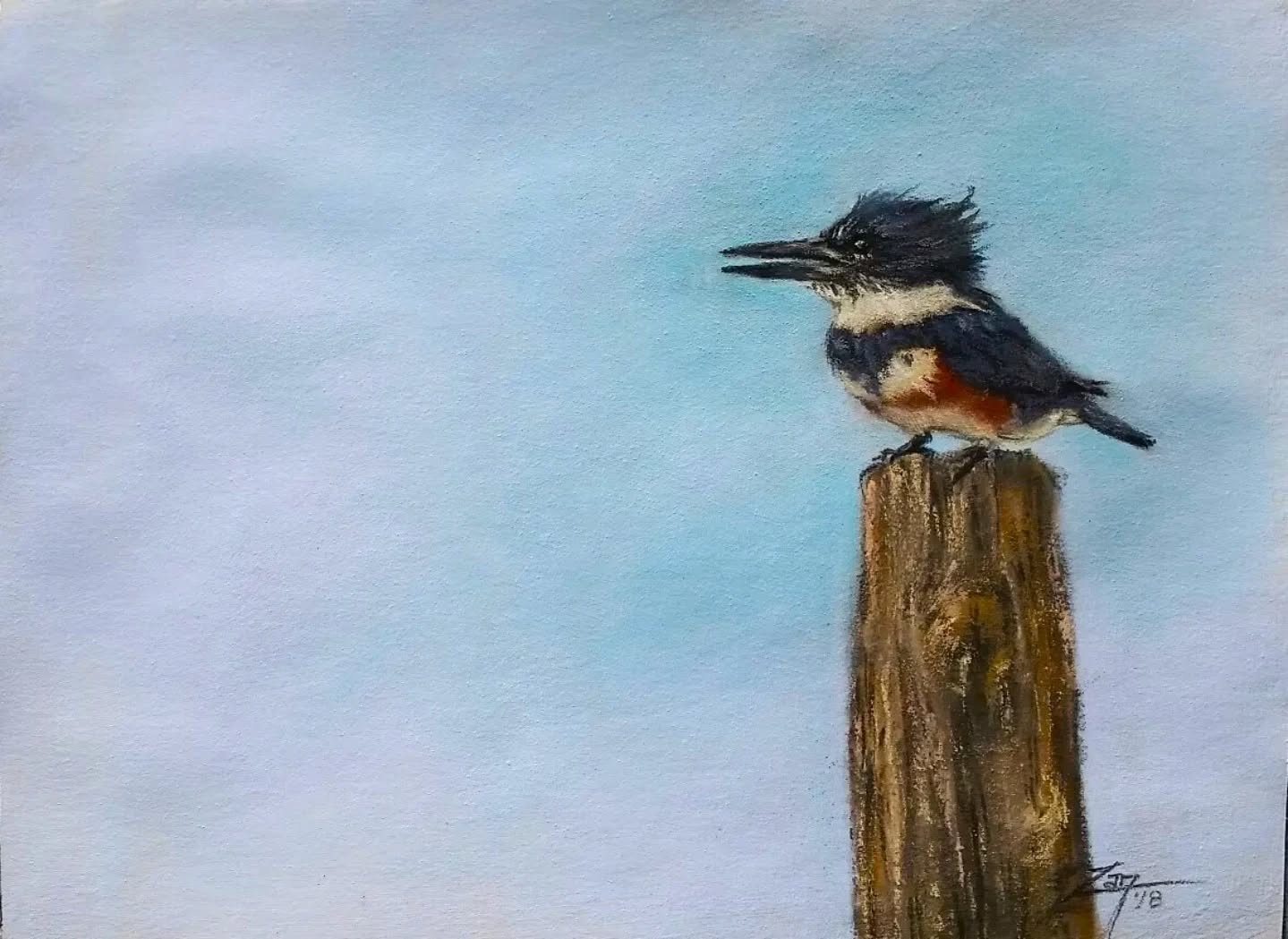 Pastel classes are  affectionately coined 'Messy Finger time'  in ZanArt classes 😄 My students are quite familiar with my  tendency to use my fingers no matter the medium we're working with, but with soft pastels we all keep a damp rag handy 😉 
This Wednesday we're painting this adorable Belted Kingfisher' with our soft pastels at Thomas Place Community Rec Center  - we'd love for you to join us 🎨🥰😄
Supplies are free in your first class with me! 

Learn more here:
https://zanartclasses.com/calendar/
There's a clickable link on my profile page 

#artclasses  #unleashyourinnerartist #artcommunity #pastelpainting #artandmeditation
