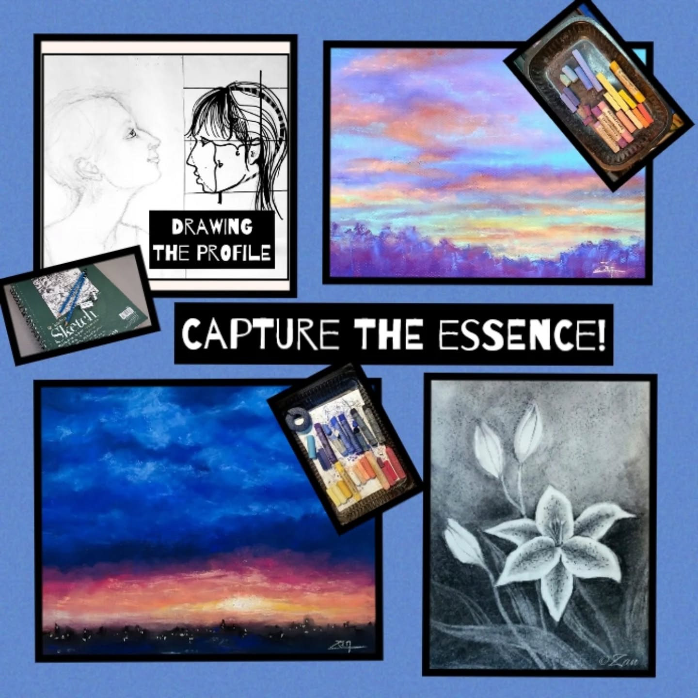 It's CAPTURE THE ESSENCE WEEK with Soft Pastel and Drawing sessions in ZanArt classes @houseofneville Gallery & Gatherings, @ThomasPlaceCommunityCenter  and @BetsyPriceCommunityCenter!! 😄 

We'd love for you to join us!
Find out more here:
https://zanartclasses.com/calendar/
(There's a clickable link on my profile page) 

 #artcommunity #artlessons #drawingtechniques #softpasteltechniques #nevertoolate