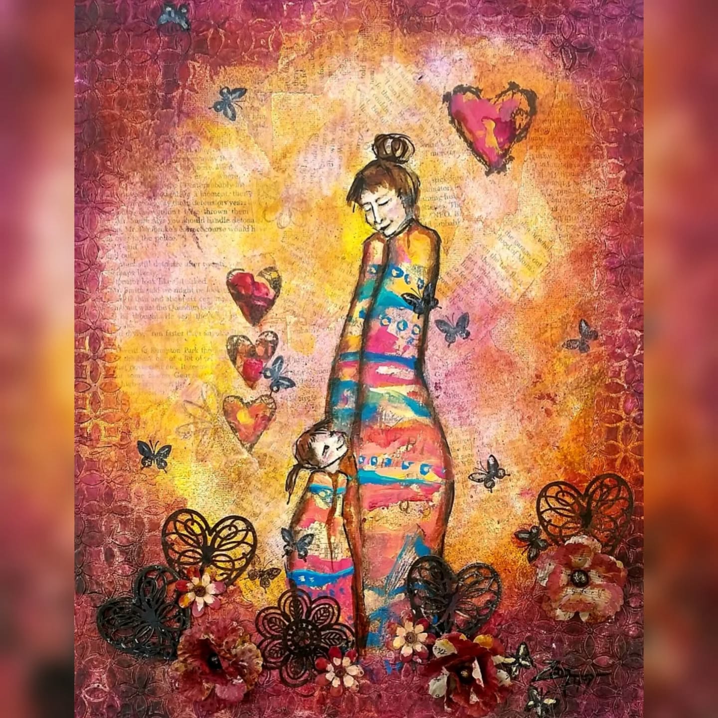 Here's to all of the awesome Mother's  in our lives - much gratitude and love! Happy Day 🥰💖 

This piece was a joy to create both from the viewpoint as a Mother and a Child 😄
It was hatched while flipping through a sketchbook with mock ups for sculpture ideas that I have carried with me for 30+ years.
I have used that sketch book multiple times, finding the figurative sketches particularly suited to my ventures into mixed media. Most of the sculptures were sold years ago but their origin continue to spark new creations. Don't you just love how time folds upon itself! 

#loveandgratitude #happymothersday
#mothersday